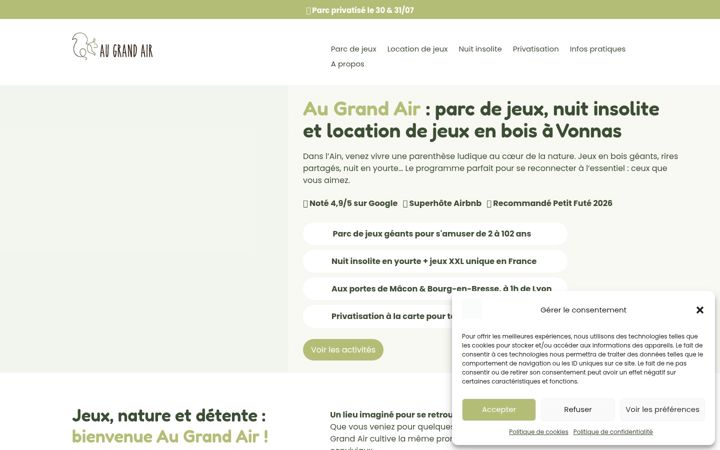 Screenshot of augrandairvonnas.com