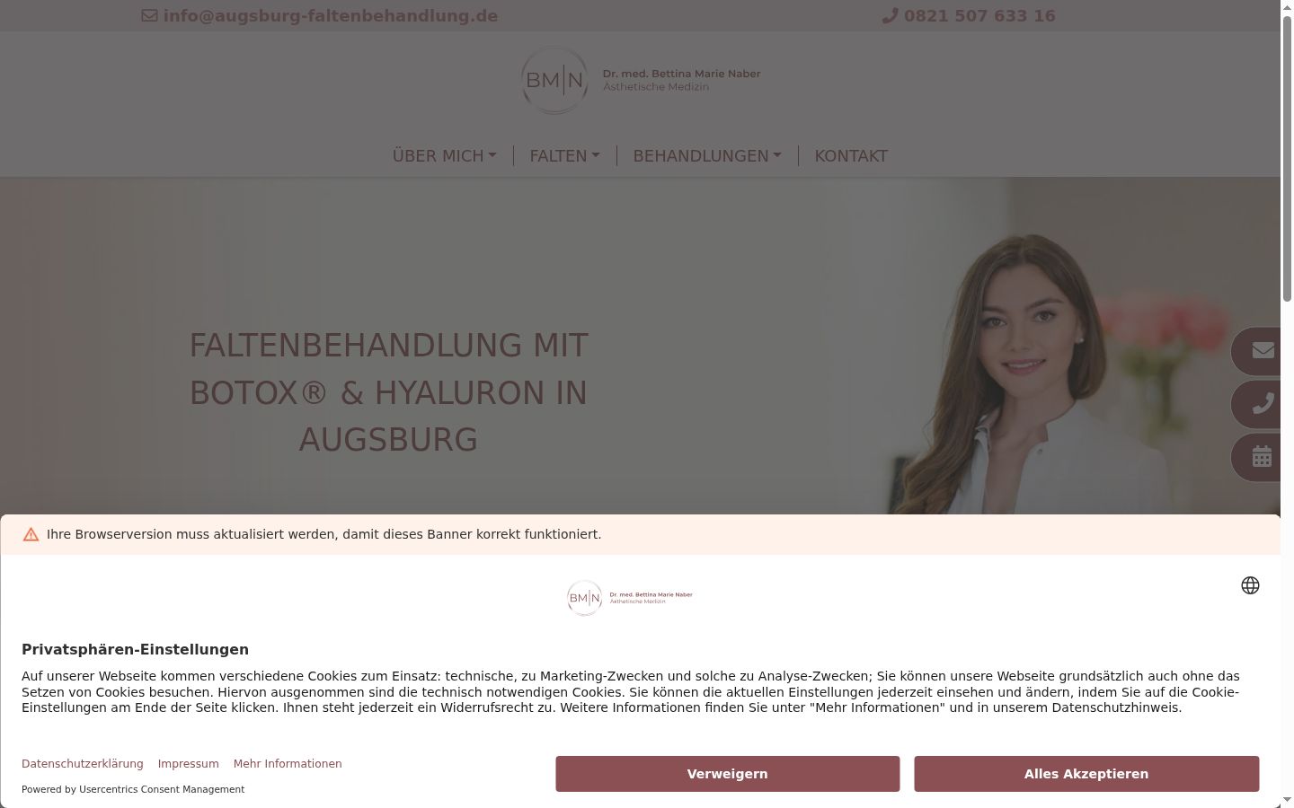 Screenshot del banner di consenso mostrato prima di qualsiasi interazione