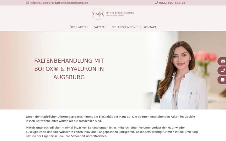 Snímek obrazovky augsburg-faltenbehandlung.de