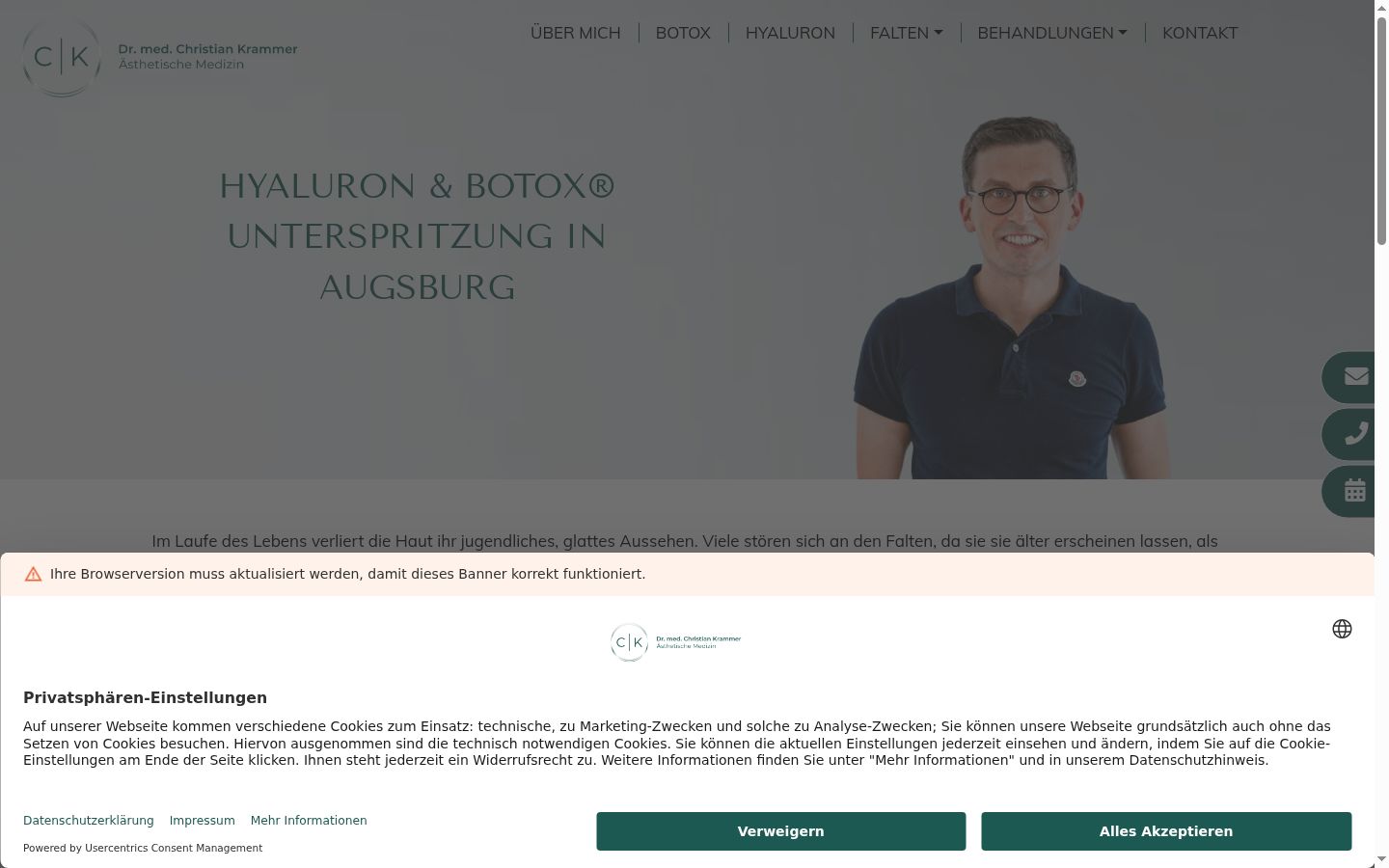 Screenshot tal-banner tal-kunsens muri qabel kwalunkwe interazzjoni