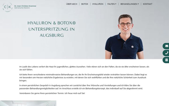 Snímek obrazovky augsburg-faltenunterspritzung.de