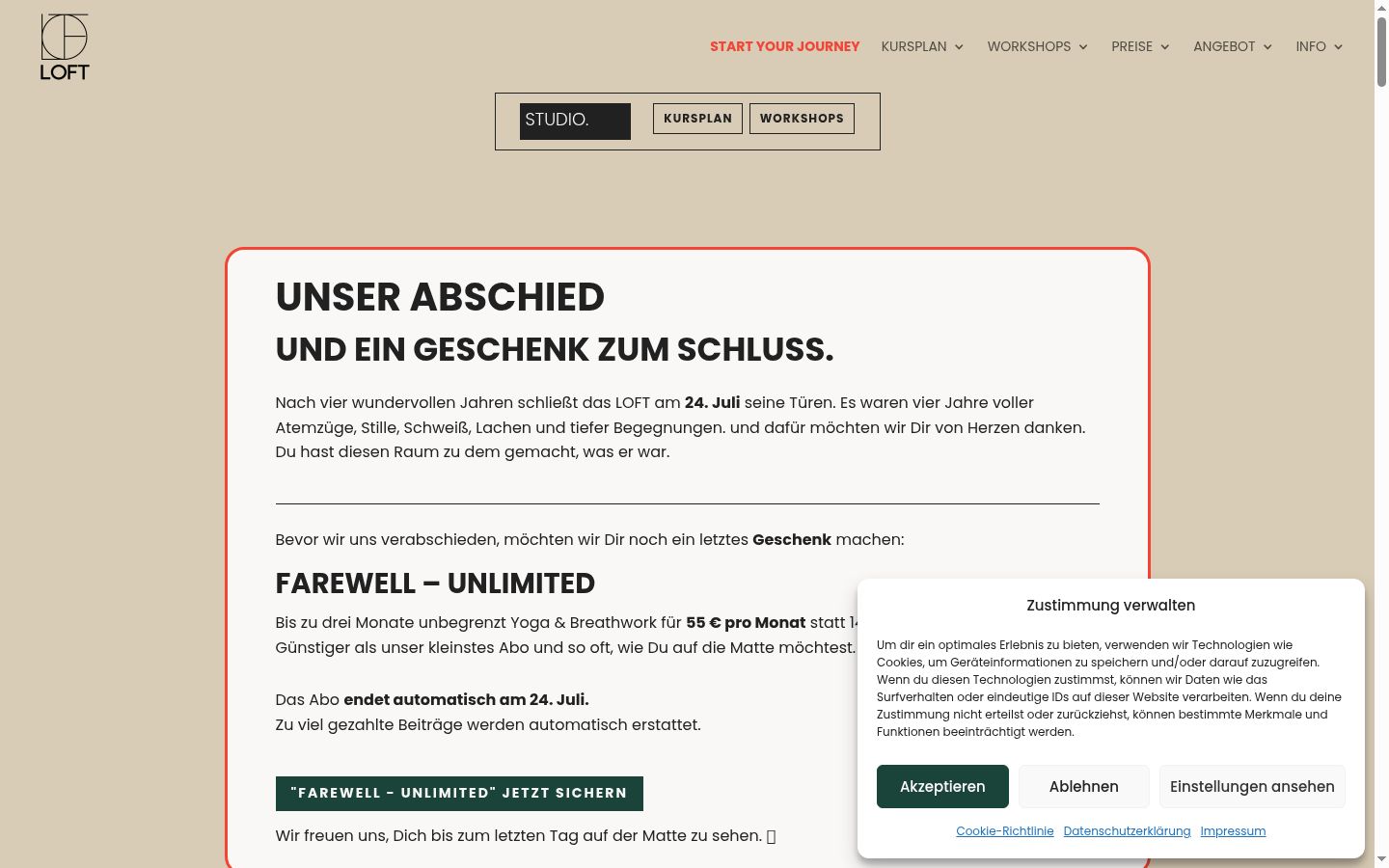 Screenshot van de toestemmingsbanner zoals getoond vóór enige interactie