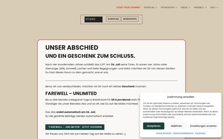 Screenshot van augsburg.yoga