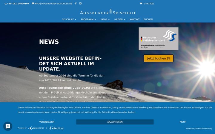 Screenshot of augsburger-skischule.de