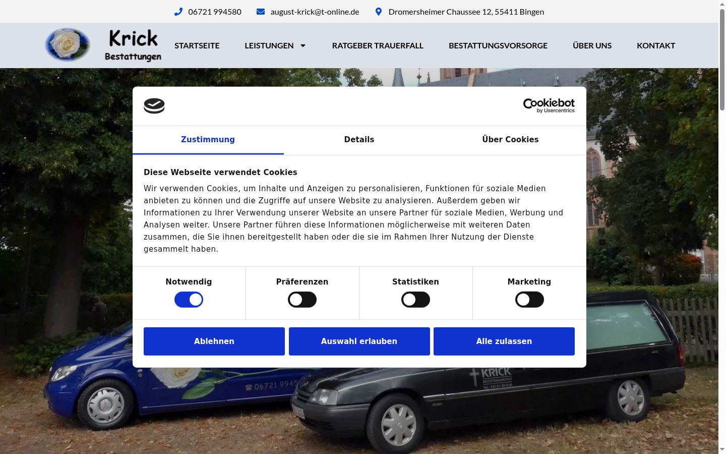 Screenshot of the consent banner shown before any interaction