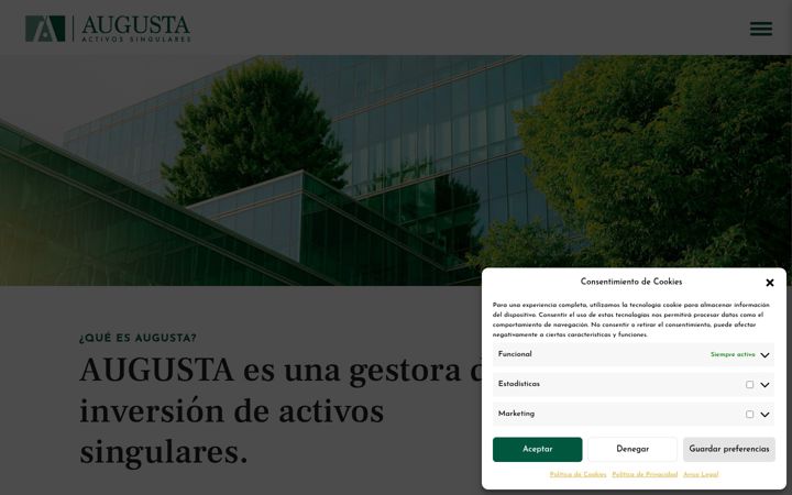Screenshot of augustainversiones.com