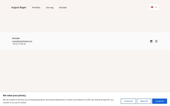 Screenshot of augustbager.dk