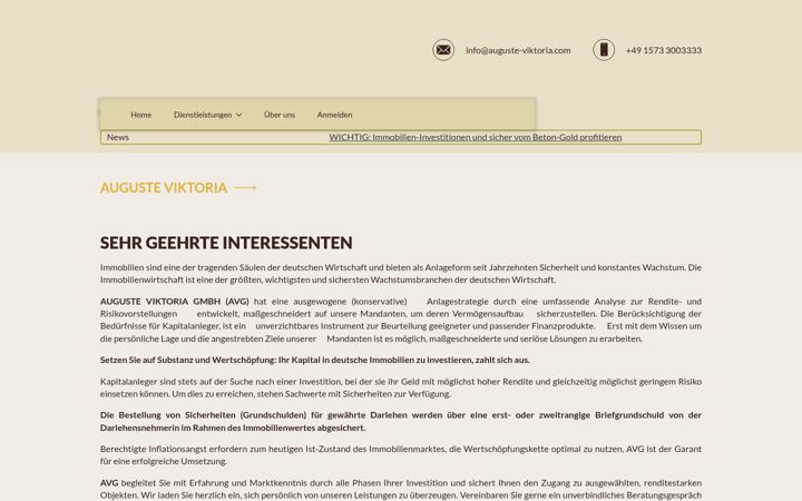 Screenshot of auguste-viktoria.com