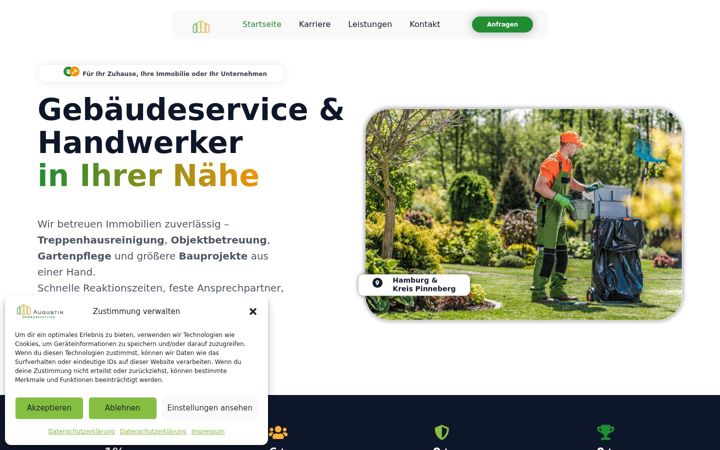 Snímek obrazovky augustin-gebaeudeservice.de
