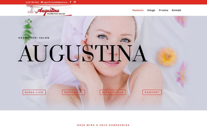 Captură de ecran a augustina.hr