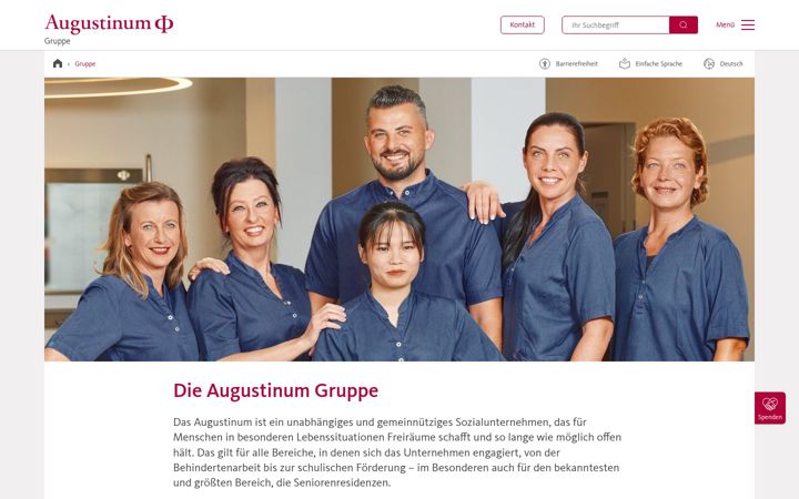 Screenshot of augustinum-gruppe.de