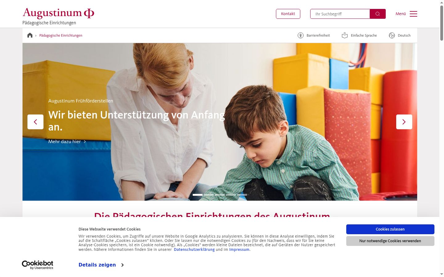 Screenshot del banner di consenso mostrato prima di qualsiasi interazione