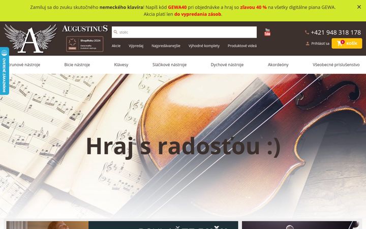Screenshot von augustinus.sk