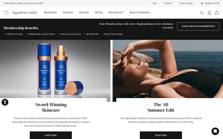 Screenshot of augustinusbader.com