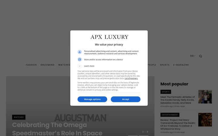 Screenshot of augustman.com