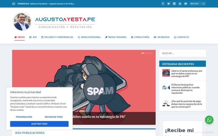 Screenshot of augustoayesta.pe