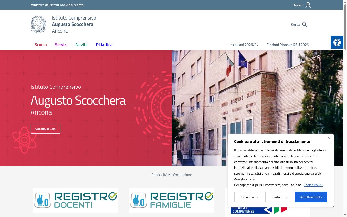 Screenshot des Einwilligungsbanners vor jeglicher Interaktion