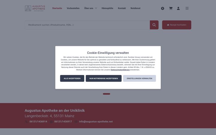 Captura de pantalla de augustus-apotheke.net