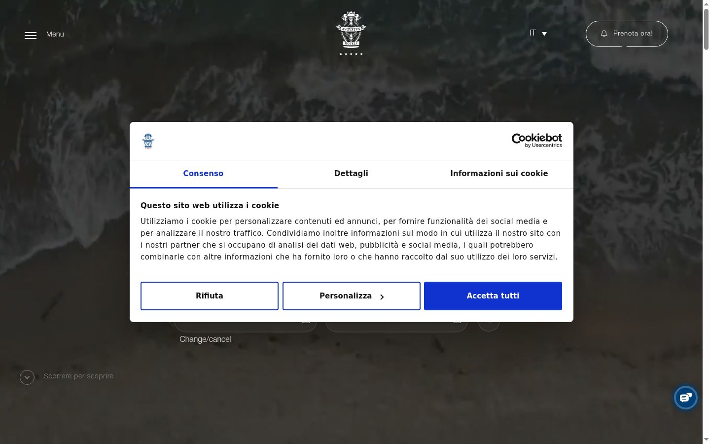 Snimka zaslona bannera za privolu prikazanog prije bilo kakve interakcije