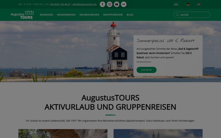 Screenshot of augustustours.de