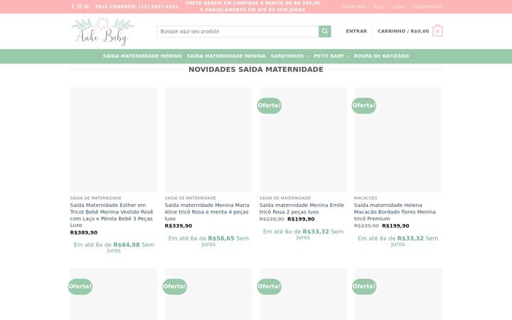 Screenshot of auhebaby.com.br
