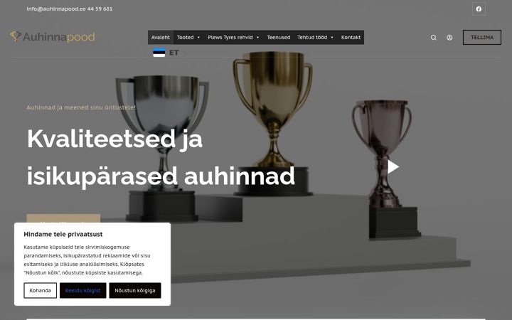 Screenshot of auhinnapood.ee