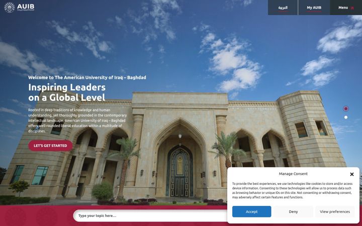Screenshot of auib.edu.iq