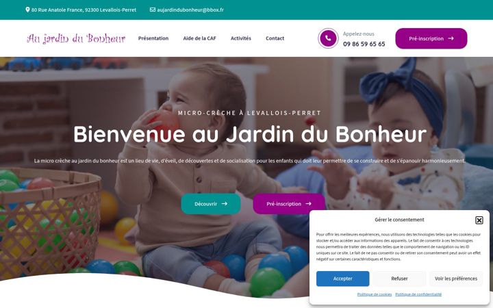 Screenshot of aujardindubonheur.fr