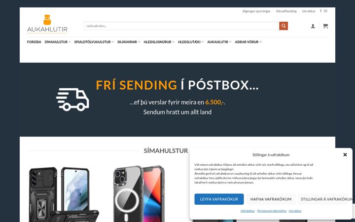 Screenshot of aukahlutir.is