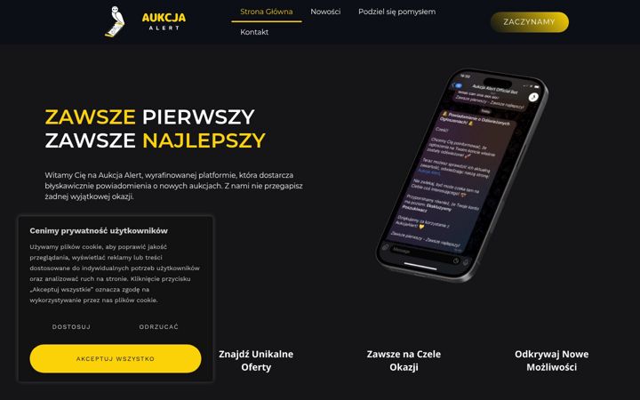 Screenshot of aukcjalert.pl