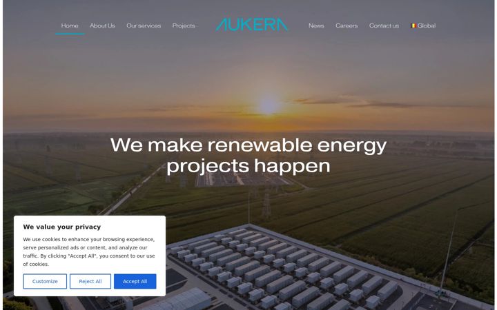 Screenshot of aukera.energy