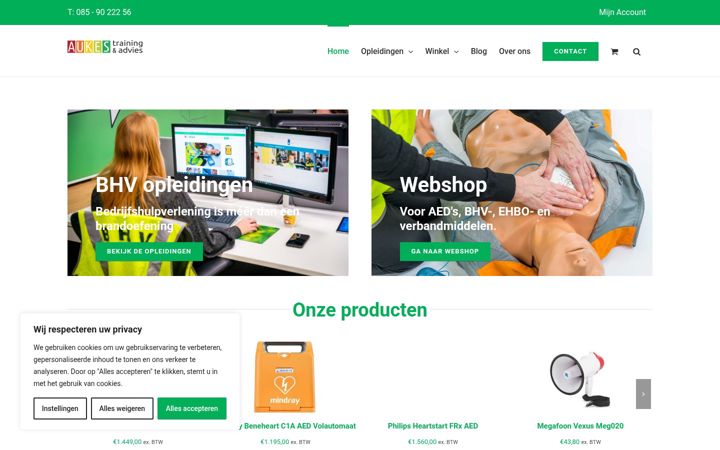 Captura de pantalla de aukestrainingenadvies.nl