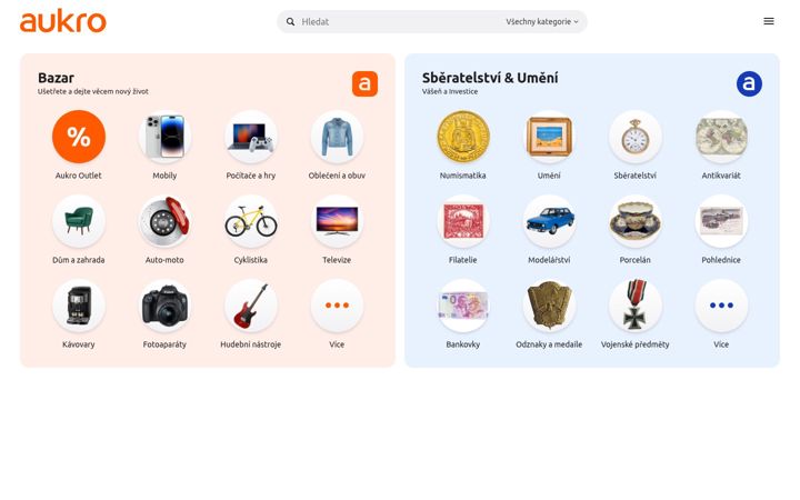 Screenshot ta' aukro.cz