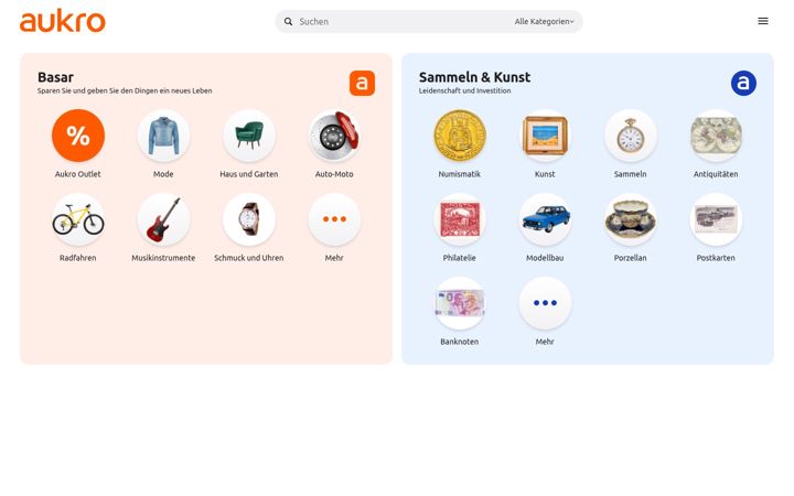 Screenshot stránky aukro.de