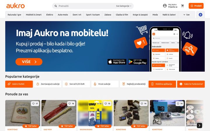 Screenshot di aukro.hr