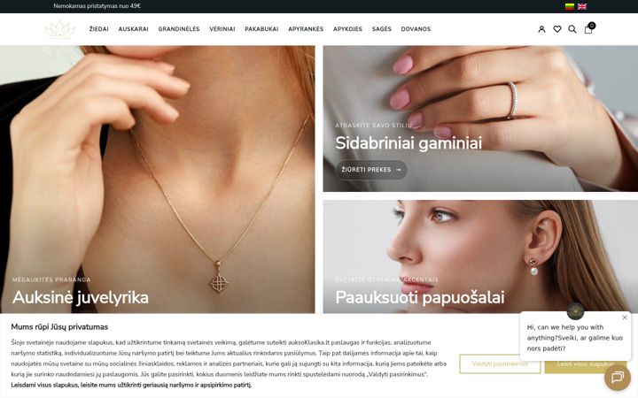Snímek obrazovky auksoklasika.lt