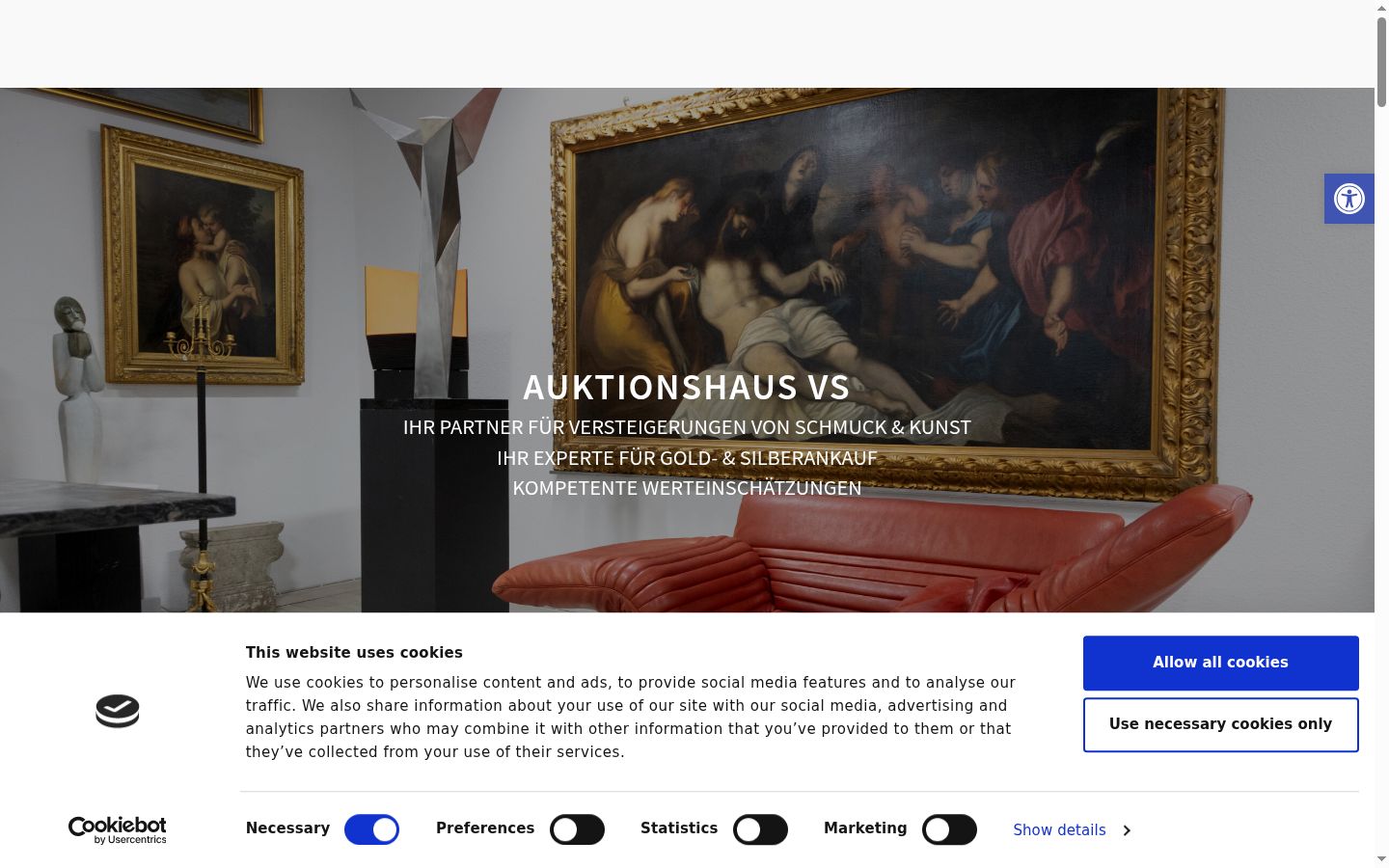 Screenshot of the consent banner shown before any interaction