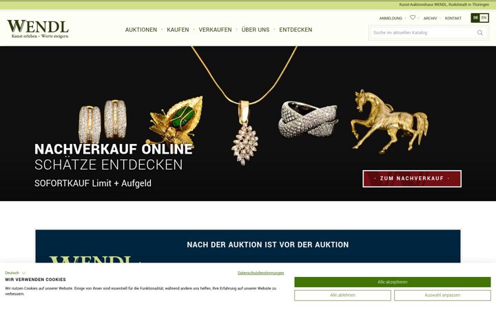 Screenshot stránky auktionshauswendl.de