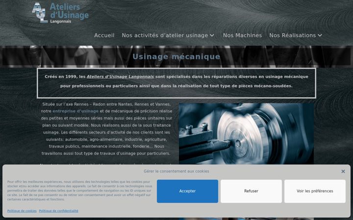 Screenshot stránky aul-usinage.fr