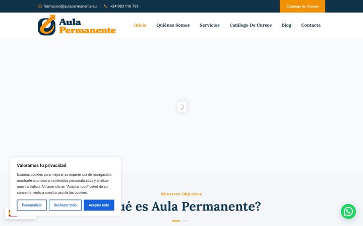 Screenshot van aula-permanente.com