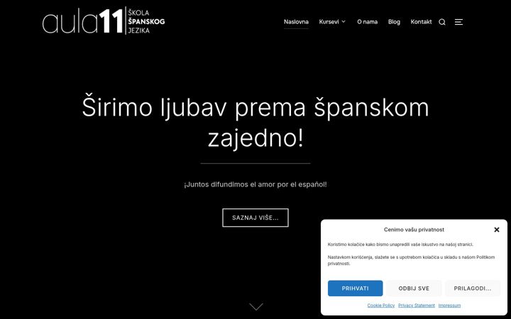Screenshot of aula11.edu.rs