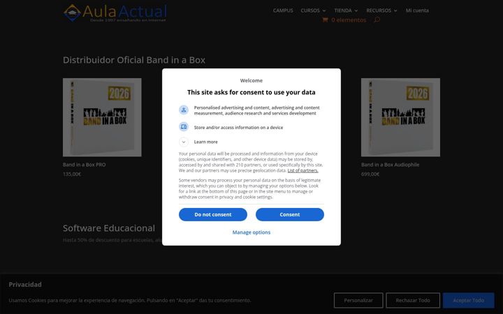 Screenshot stránky aulaactual.com
