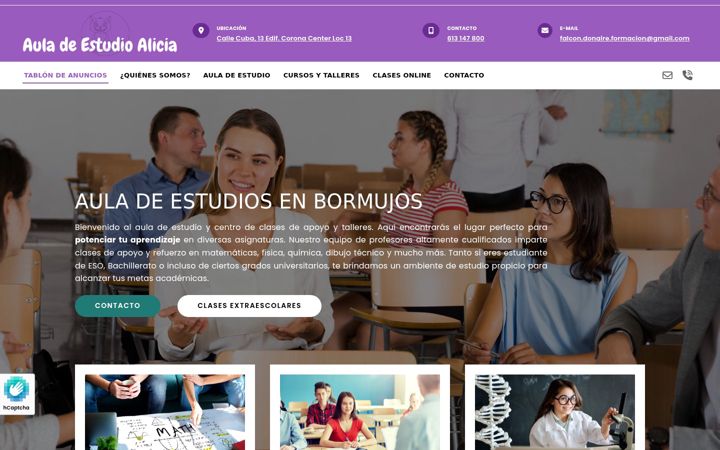Screenshot of aulaalicia.es