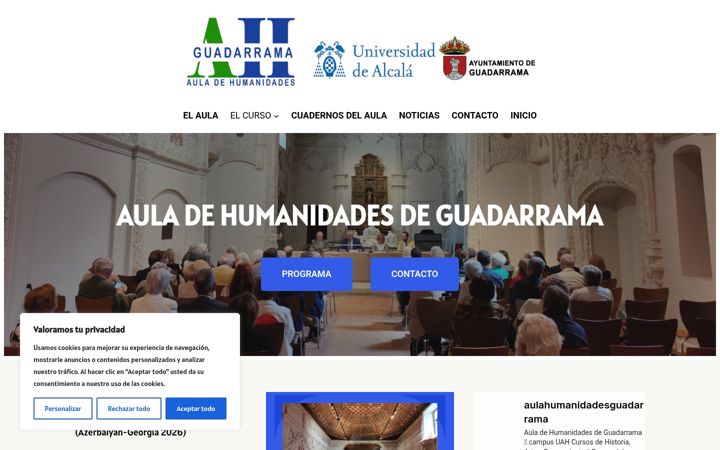 Screenshot of auladehumanidadesdeguadarrama.es
