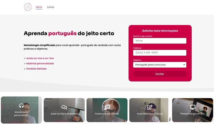 Screenshot of auladelinguaportuguesa.com