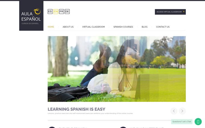 Screenshot of aulaespanol.com