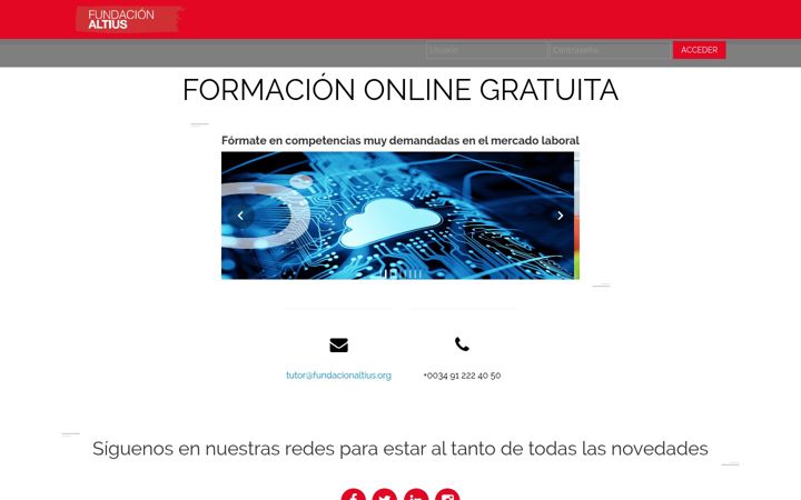 Screenshot van aulafundacionaltius.org