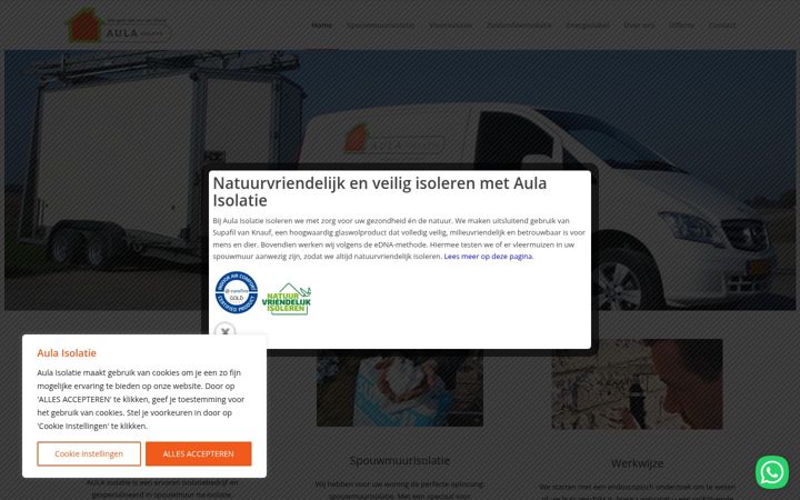 Screenshot van aulaisolatie.nl