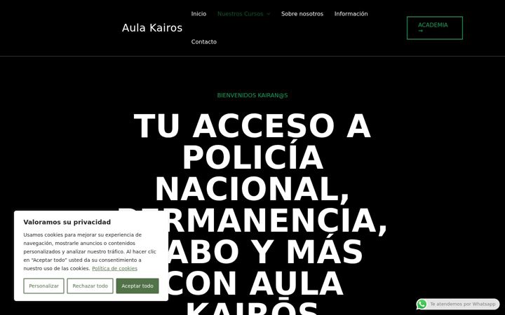 Screenshot of aulakairos.com