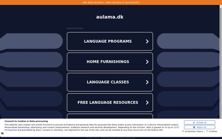 Screenshot of aulama.dk